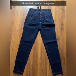 Wax jeans with lace up back